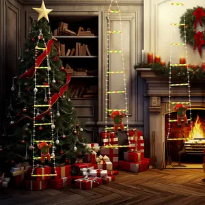 Christmas ladder lights, Santa Claus staircase lights, Christmas decorative hanging lights, climbing ladder LED lights, holiday decorative lights