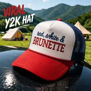 Vintage Y2K Mesh Trucker Hat for Women Cute Brunette Summer Cap Trendy Hot Girl Outdoor Sun Hat Breathable Mesh Design