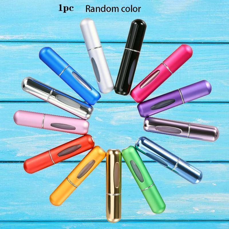 Portable Mini Perfume Atomizer Bottle, Atomizer Perfume Spray, Scent Pump Case, Refillable Travel (5ml, Random Color)