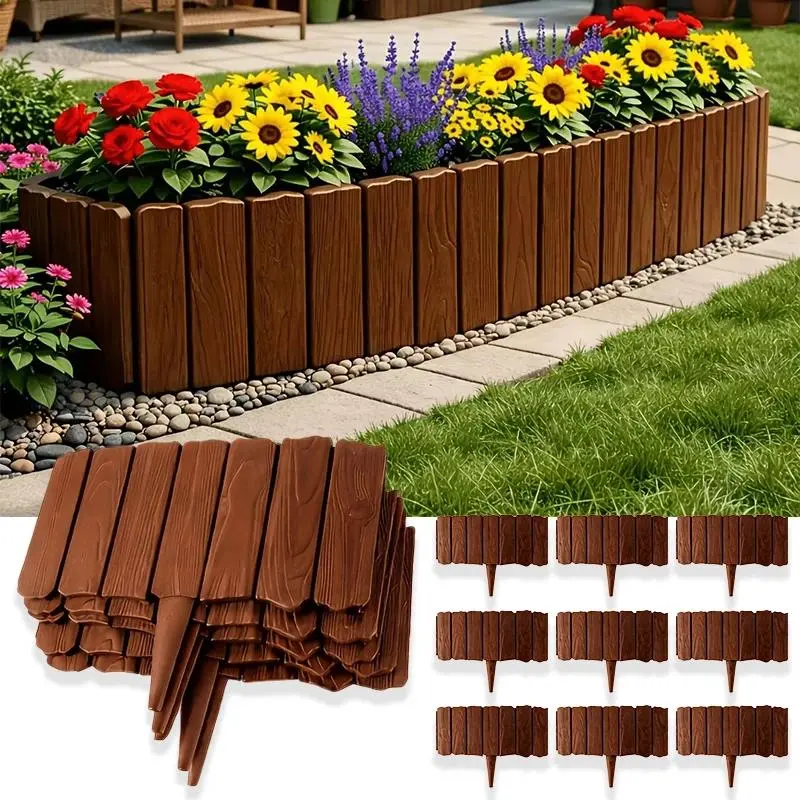 3/6Pcs Flexible Splicable Garden Fence Bendable YardBorder Fence Outdoor Courtyard Landscape Decorative Fence for Ornament