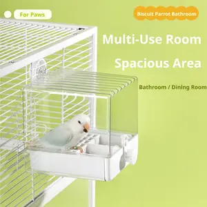 2-in-1 Parrot Bath & Feeder Combo| Pull-Out Design| Easy Clean Birdcage Accessory for Small Birds, Budgies & Parakeets| Must-Have!