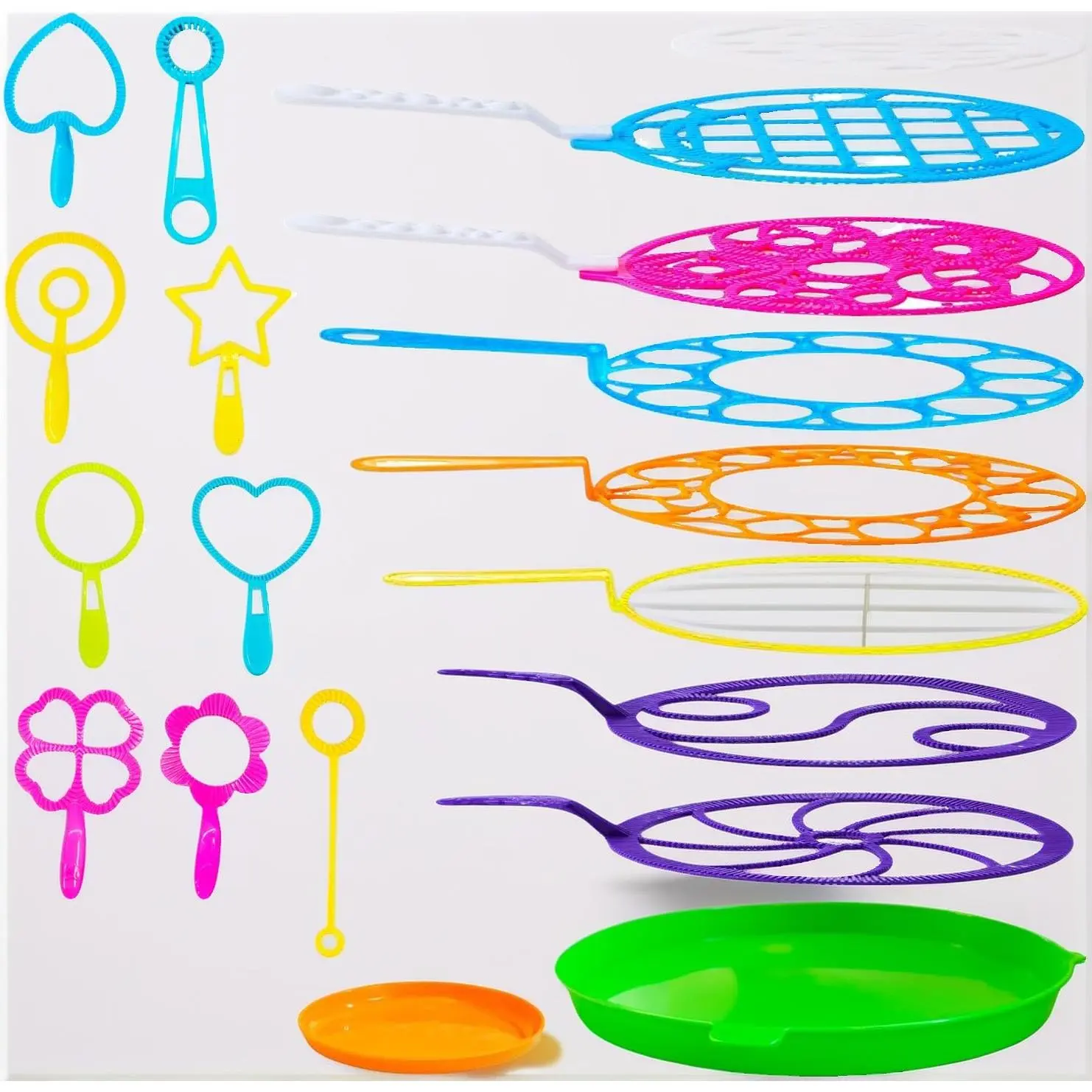 Bubble Wand Sets with 6 Bag 12ml Concentrate Bubble Refill Solution, Colorful Bottle of Bubble Solution, Novelty Summer Toy for Toddlers, Birthday Party Favor Toy (18 Pack)