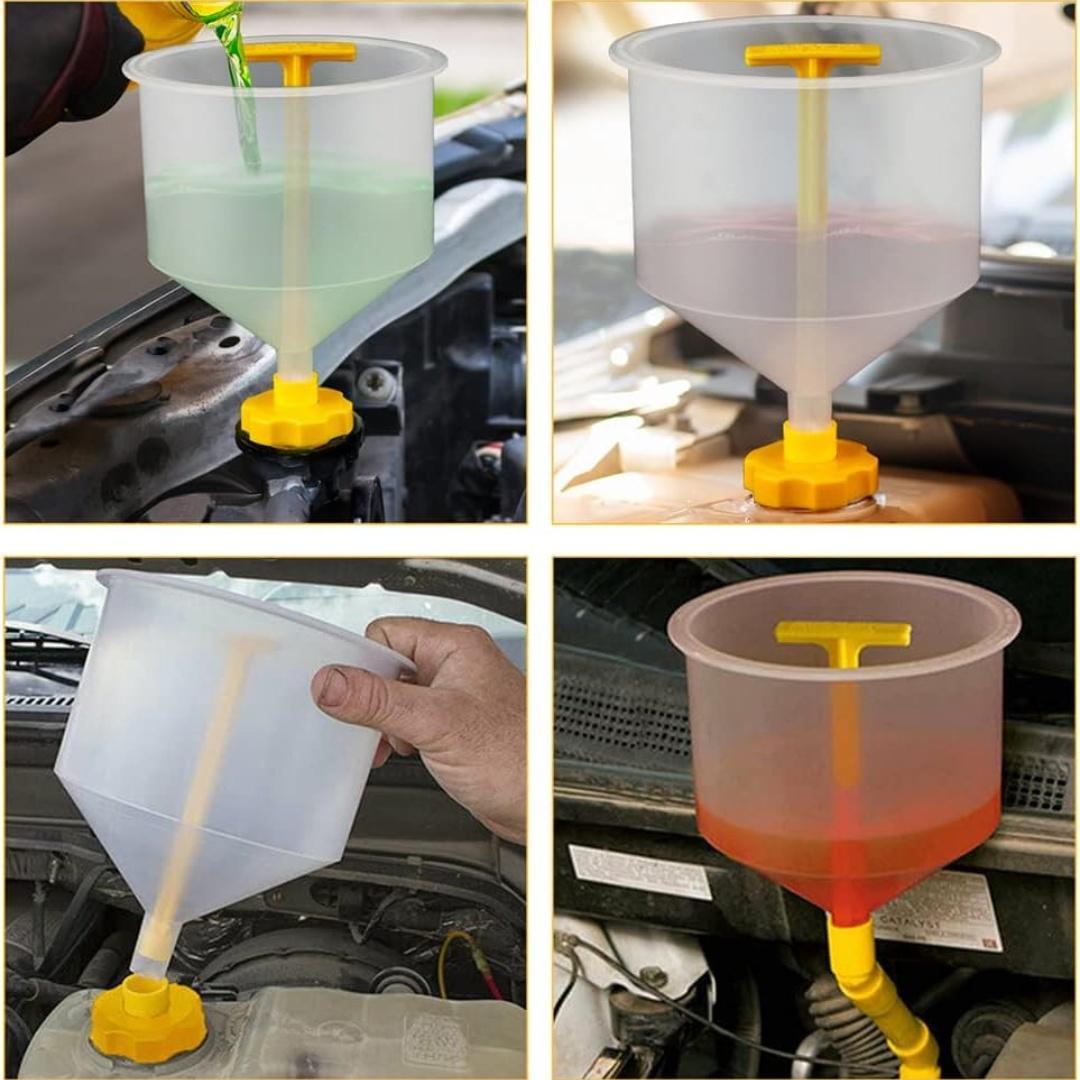 Coolant Funnel Radiator Flush Kit - No Spill Car Accessories, Universal Vehicle Antifreeze Bleeder