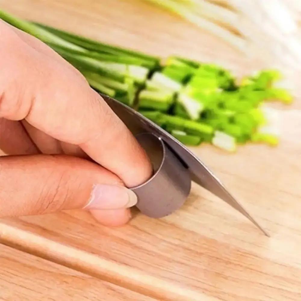Stainless Steel Finger Protection Knife, 1 Count Multifunctional Vegetable Cutting Baffle, Household Kitchen Cooking Protection Gadgets