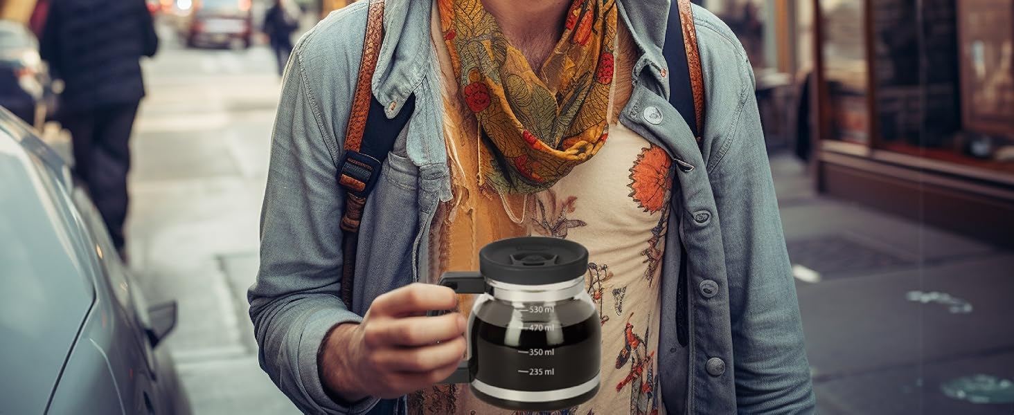 Tiny Brew Coffee Mug – 20oz Borosilicate Glass Diner Pot Mug with Spill-Proof Lid – Funny Novelty Gift for Coffee Lovers, Dads, Office, Travel & More