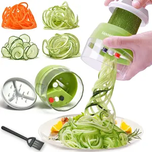 Handheld 4 in 1 Vegetable Slicer Zucchini Spaghetti Maker Spiral Slicer For Making Quick Low Carb Veggie Noodles 8.45cm