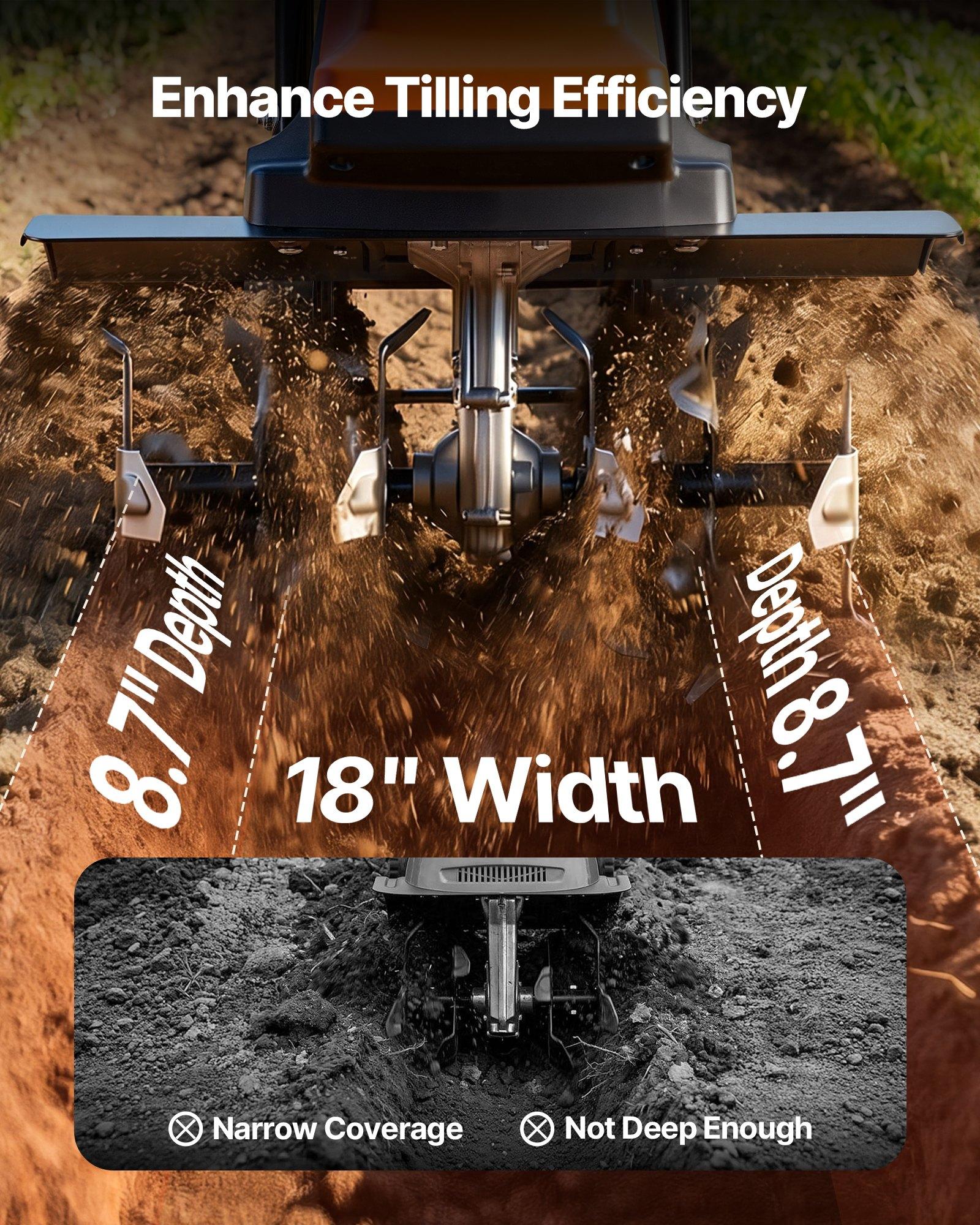 VEVOR Corded Electric Tiller, 18 Inch Tilling Width Garden Rototiller, 15-Amp Motor Heavy-Duty Tilling Machine, Cultivator with Steel Tines and Foldable Handle, for Lawn, Yard, and Gardening Care VEVOR Corded Electric Tiller, 18 Inch Tilling Width Garden Rototiller, 15-Amp Motor Heavy-Duty Tilling Machine, Cultivator with Steel Tines and Foldable Handle, for Lawn, Yard, and Gardening Care