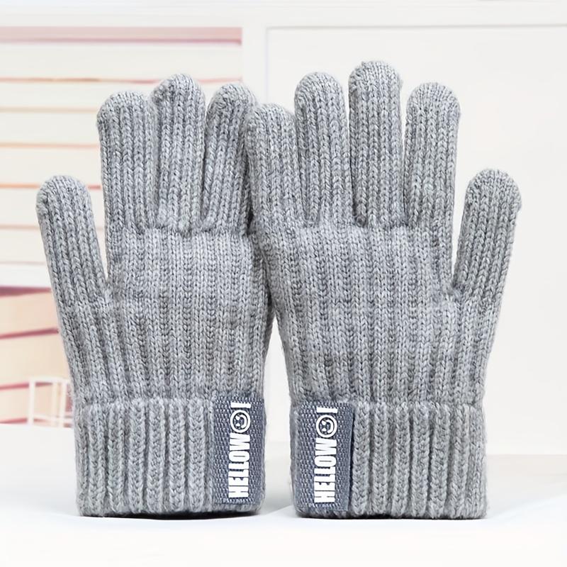 1 Pair ' Winter Gloves Thermal Plush Knit Fingerless Gloves with Flip-Top Wrist Closure - Cold-Proof Hand Warmers for Boys & Girls 4-8 Years,1 Skiing, Play (Multi-Color Options: Beige, Grey, Navy, Black), Winter Onesie, Childrens Winter Hat, Snow Play, Gi