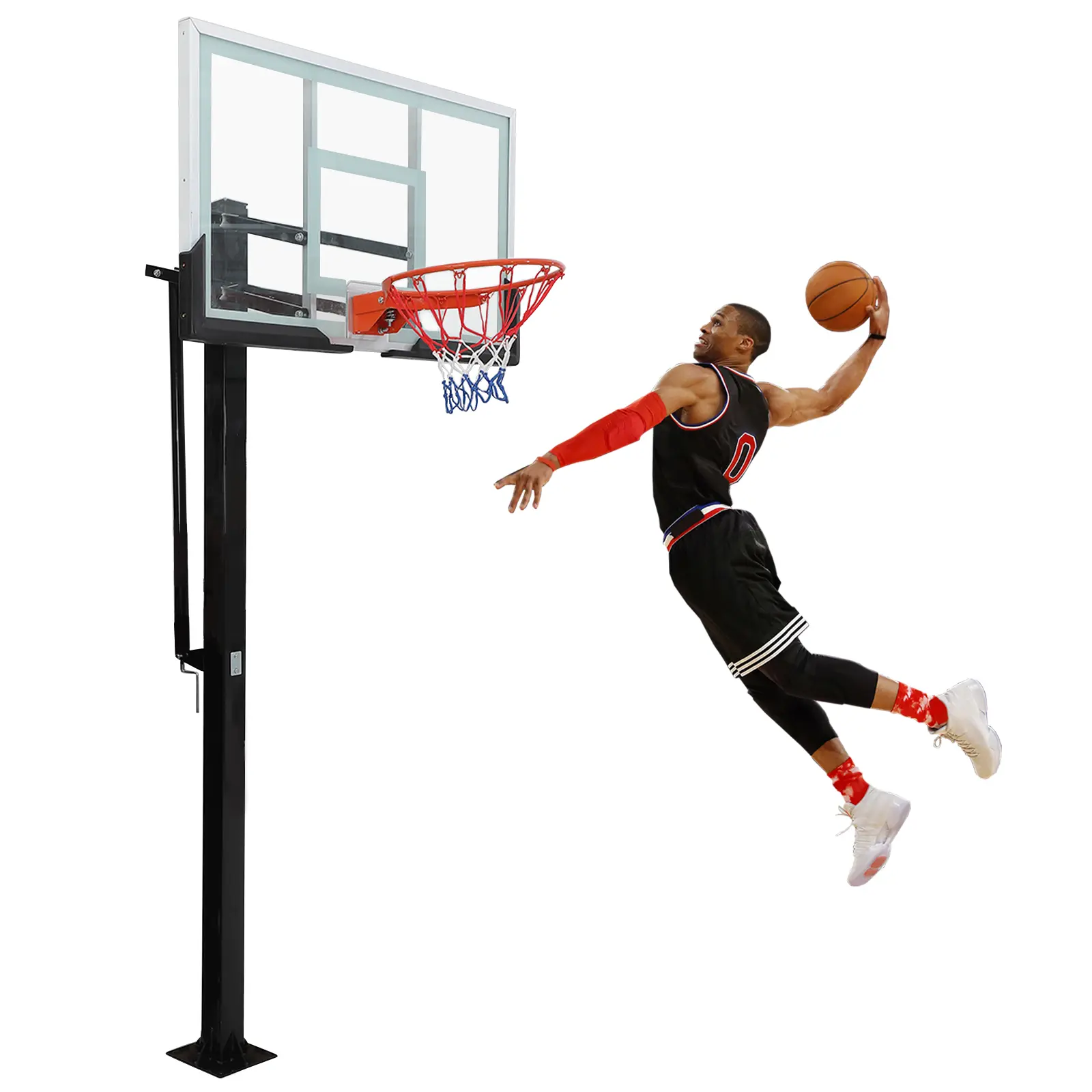 Portable Basketball Hoop System for Kids Youth Adult - Height Adjustable Basketball Goal Stand with Fillable Base & Wheels for Outdoor Backyard Driveway