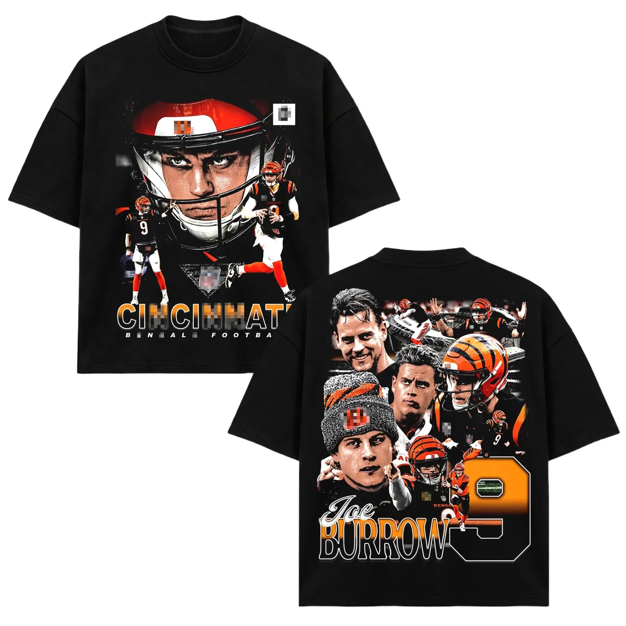 [Sale Up To 50%]Unisex Joe Burrow # 9 Vintage Football Graphic Shirt, Retro Sports Quarterback Athlete T-Shirt, Bootleg Style Graphic Apparel Merch,Heavyweight Oversized Cotton Streetwear Top,Aesthetic Cool Birthday Gifts for Football Sports Fans Men, Wom