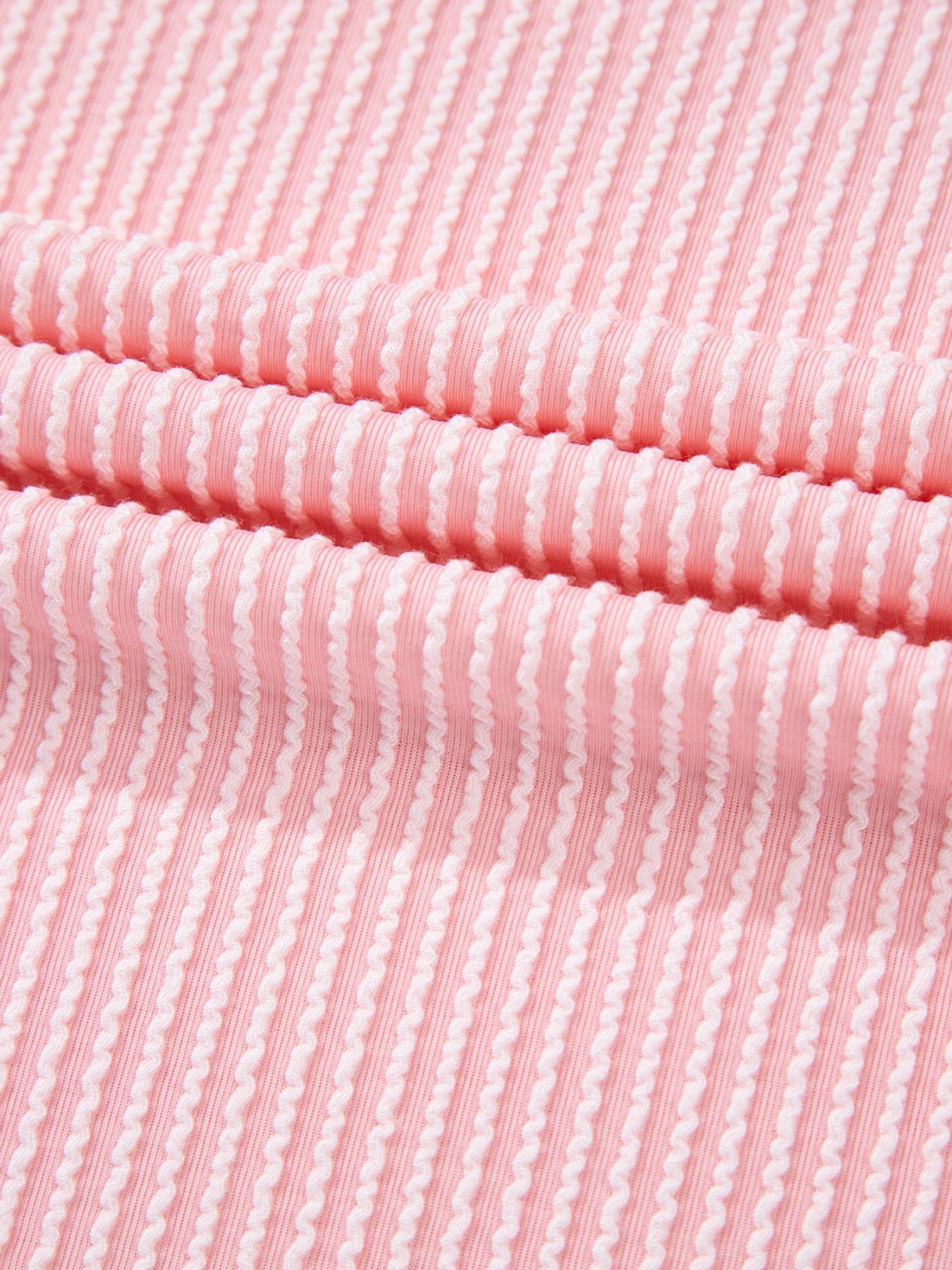 Women's Colorblock Striped Print Knit Fitted Sweatshirt, Casual Long Sleeve Round Neck Pullover for Spring & Fall, Ladies Clothes for Daily Wear Top