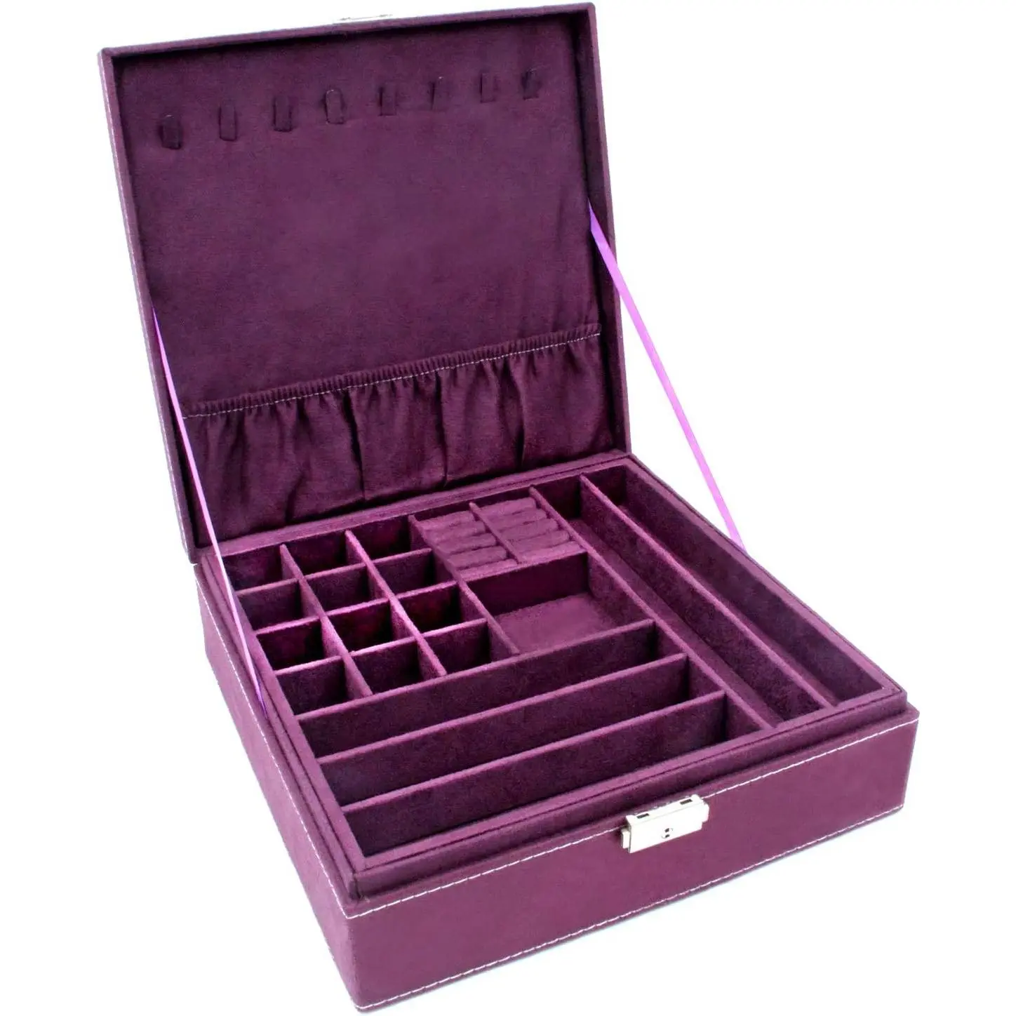 Two-Layer  Box Organizer Display Storage case with Lock ()