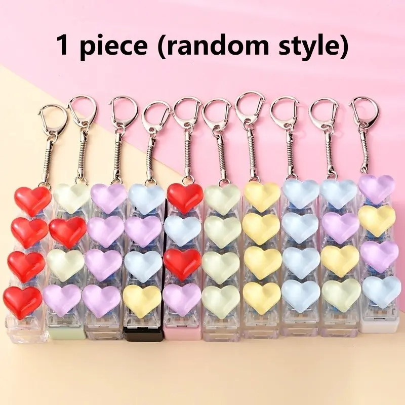 Creative Heart Pop It Keychain, Cute Silicone Squeeze Key Ring, Stress Relief Anxiety Pendant, Backpack Bag Decor, Gift for Teens Adults