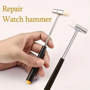 Double-Head Mini Jewelry Hammer, Durable Iron Alloy & Plastic, Ideal for Watch Repair, Woodworking, DIY, Jewelry Making, Leather Craft