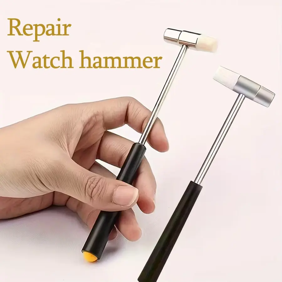Double-Head Mini Jewelry Hammer, Durable Iron Alloy & Plastic, Ideal for Watch Repair, Woodworking, DIY, Jewelry Making, Leather Craft, Hand Tools