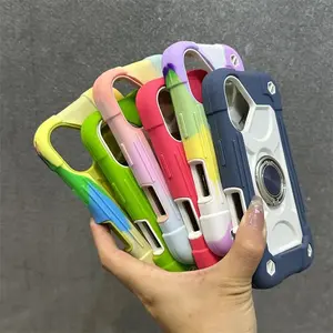 Compatible with iPhone 17 Pro Max/16e/16/15/14/13/12/11 Pro Max Plus | Heavy Duty PC+TPU Shockproof Armor Case with Ring Kickstand HNZ0172
