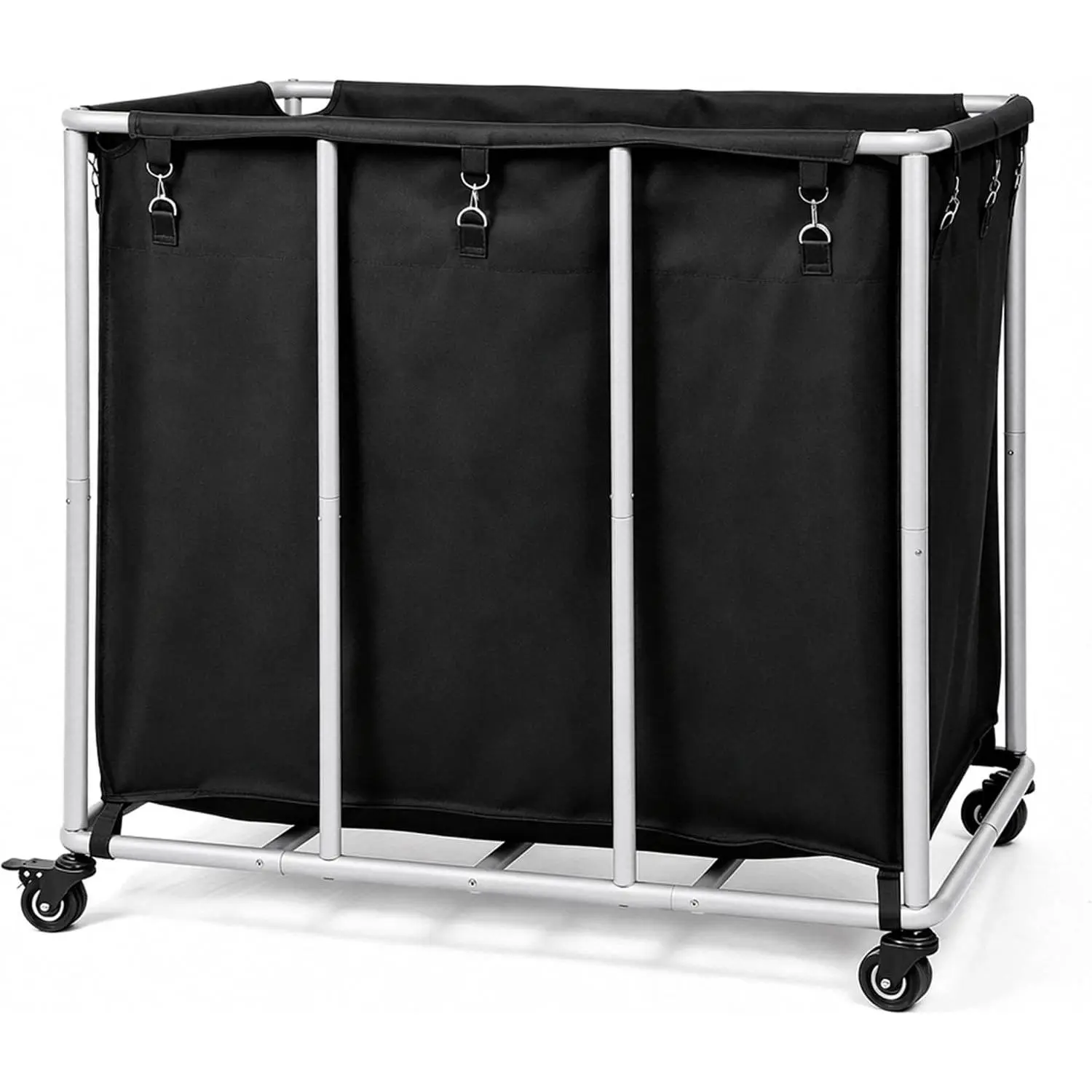 420L Commercial Laundry Cart with Wheels, 440 lbs Load Heavy Duty Industrial Laundry Cart, Rolling Laundry Hamper with Removable  Liner Bag for Hotel Laundromat  ()