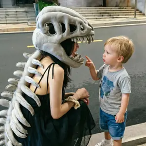 Dinosaur Skeleton Fun Hat, Dinosaur Themed Design, Role Play Costume Plush Dinosaur Cap, Creative Photo Prop, Birthday Gift for Friends and Family, Festive Events