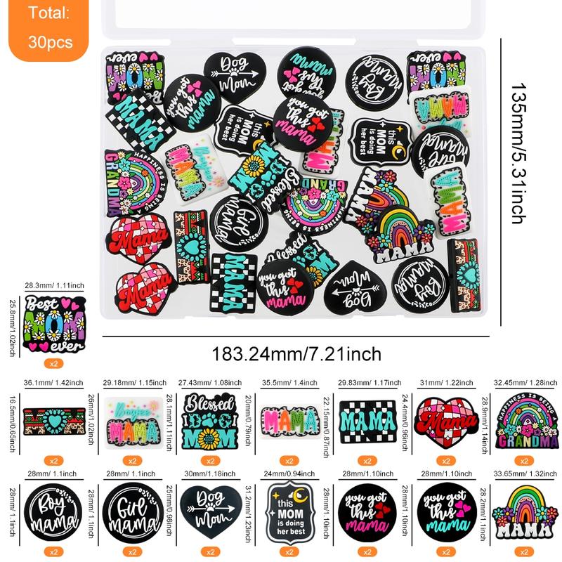 Silicone Beads Kit, 30pcs/box Colorful Beads, DIY Beading Kit for DIY Craft, Keychain Pendant, Jewelry Making Supplies,  Bead Assortment Charm Handmade Gifts, DIY Mix Beads