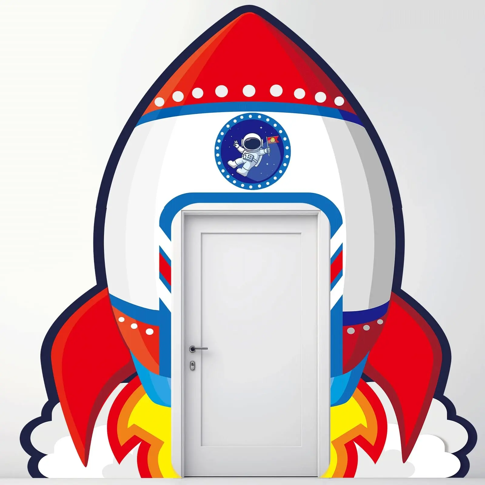 3pc Space Party Decorations, Rocket Ship Door Banner, Astronaut Planet Photo Background, Galaxy Theme Porch Decoration, Birthday Party Supplies