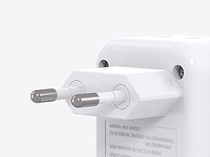 SQ-APT017 European Travel Plug Adapter for International,  Italy Spain Power Adapter 2 Outlets 2 USB C Ports, Type C Adapter Travel Cruise Essentials for US to Most Europe France Germany EU, 2 Pack