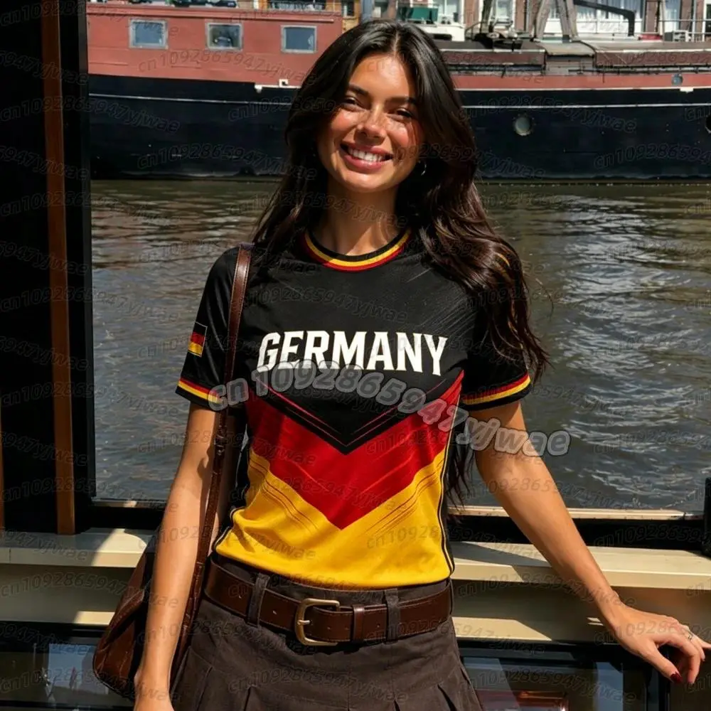 26 Women Germany Soccer fans Cheerleaders Uniform Jersey Personalized Football Jersey For Men Women Youth Short Sleeve T-Shirt