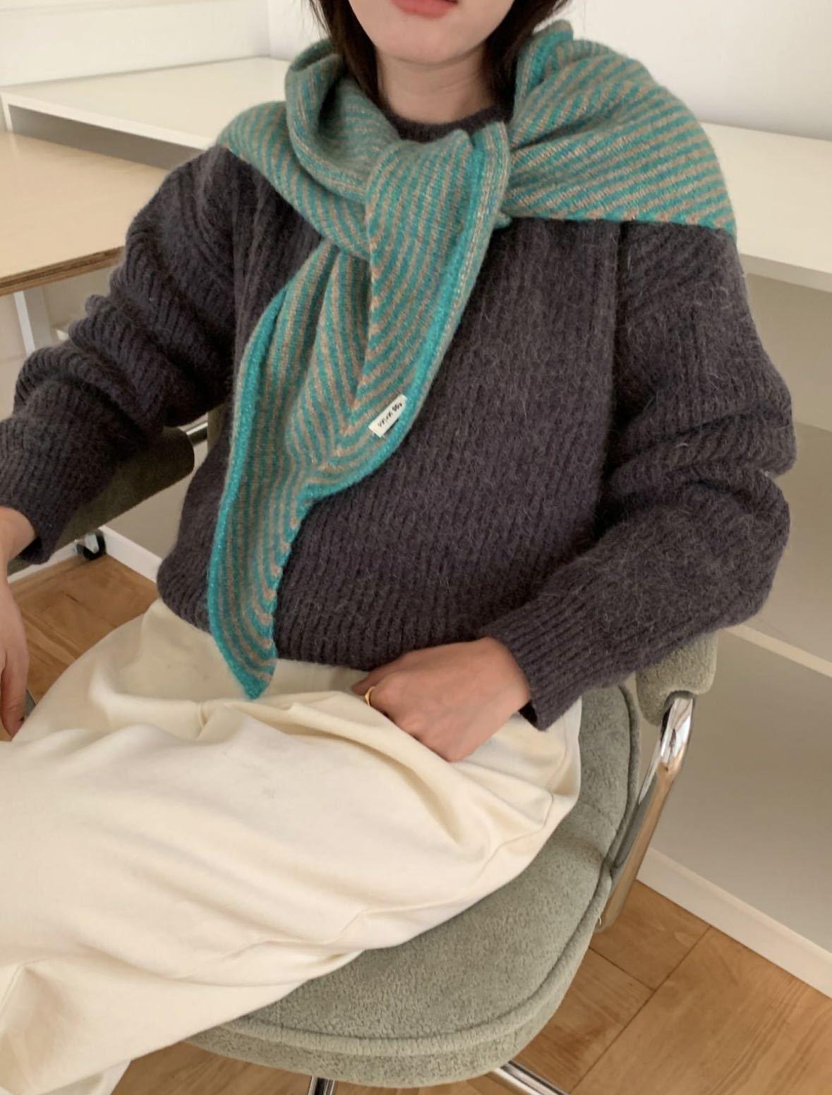 Single Color Cashmere Scarf, Thick Wool Knit Shawl, Fluffy Soft Scarf, Lazy Style, Versatile Korean Aesthetic, Unisex, Fall & Winter