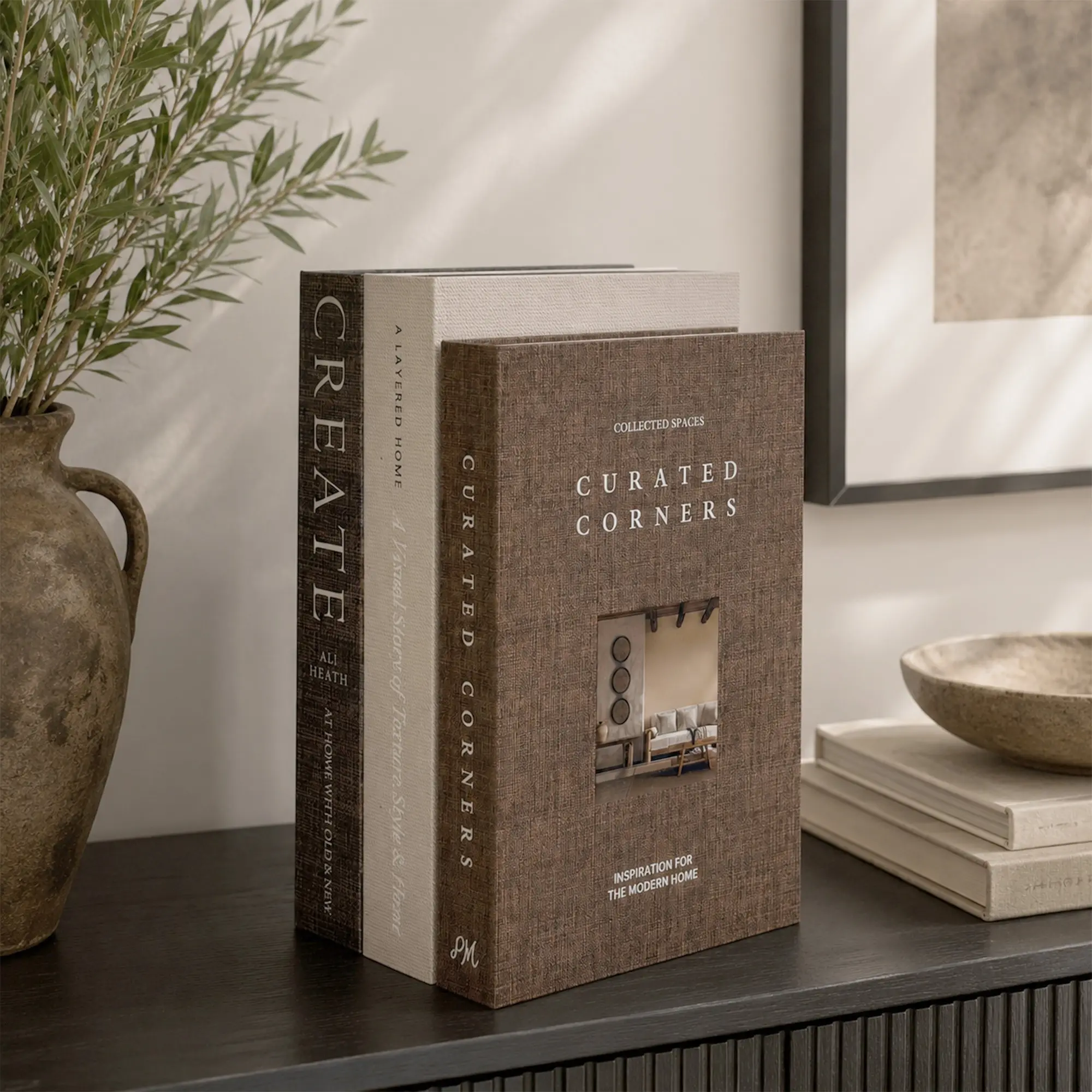 3-Pack Set Minimalist Fake Books with Realistic Appearance, Modern Touch, Home Decor Bookshelf Accessories, Stackable Design for Living Room & Bedroom Aesthetics