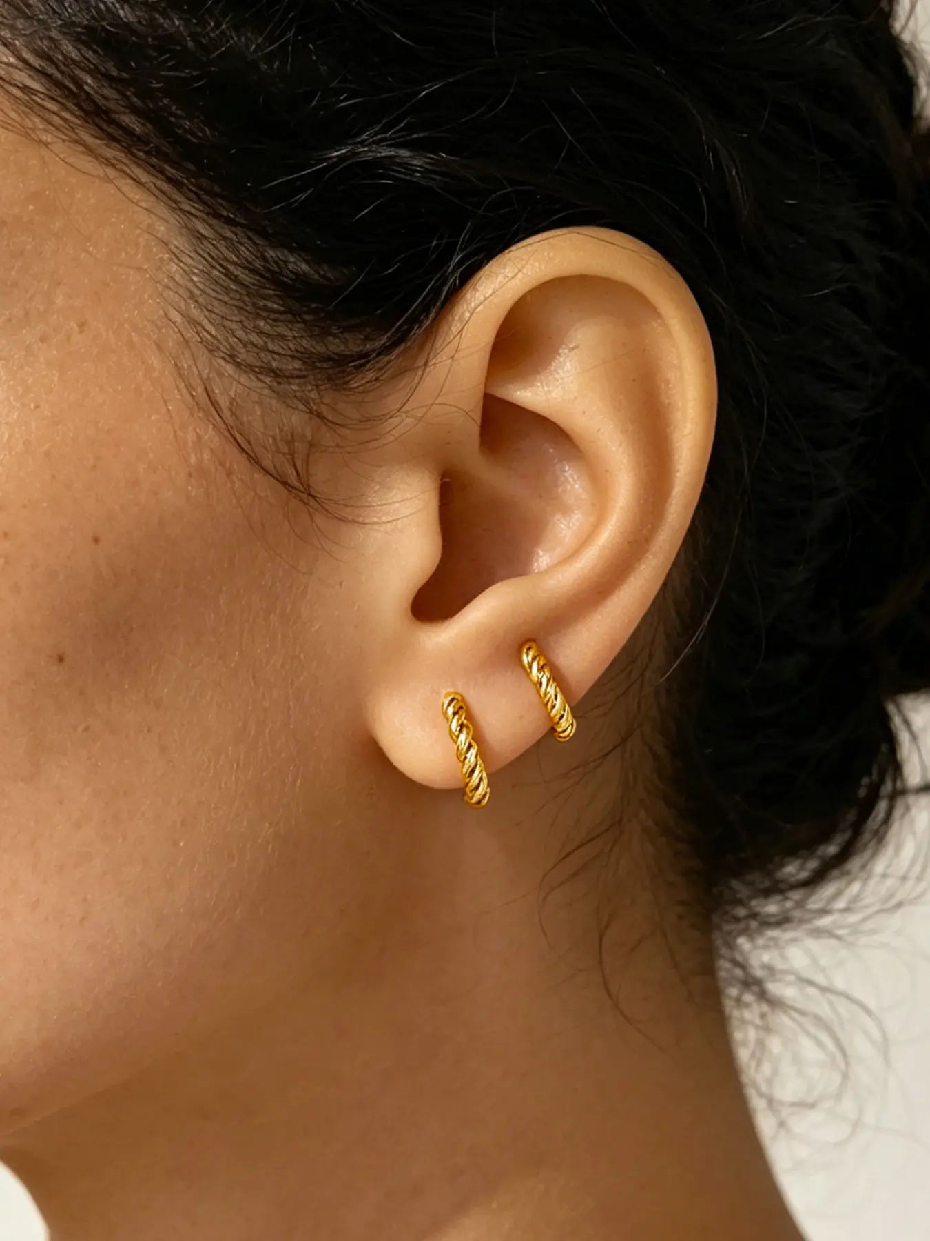 2 Pcs Fashion Retro Braided Hoop Earrings for Women, Daily Commute, Beach Vacation, Holiday Party, Best Friend Gift, Fashion Jewelry Earrings