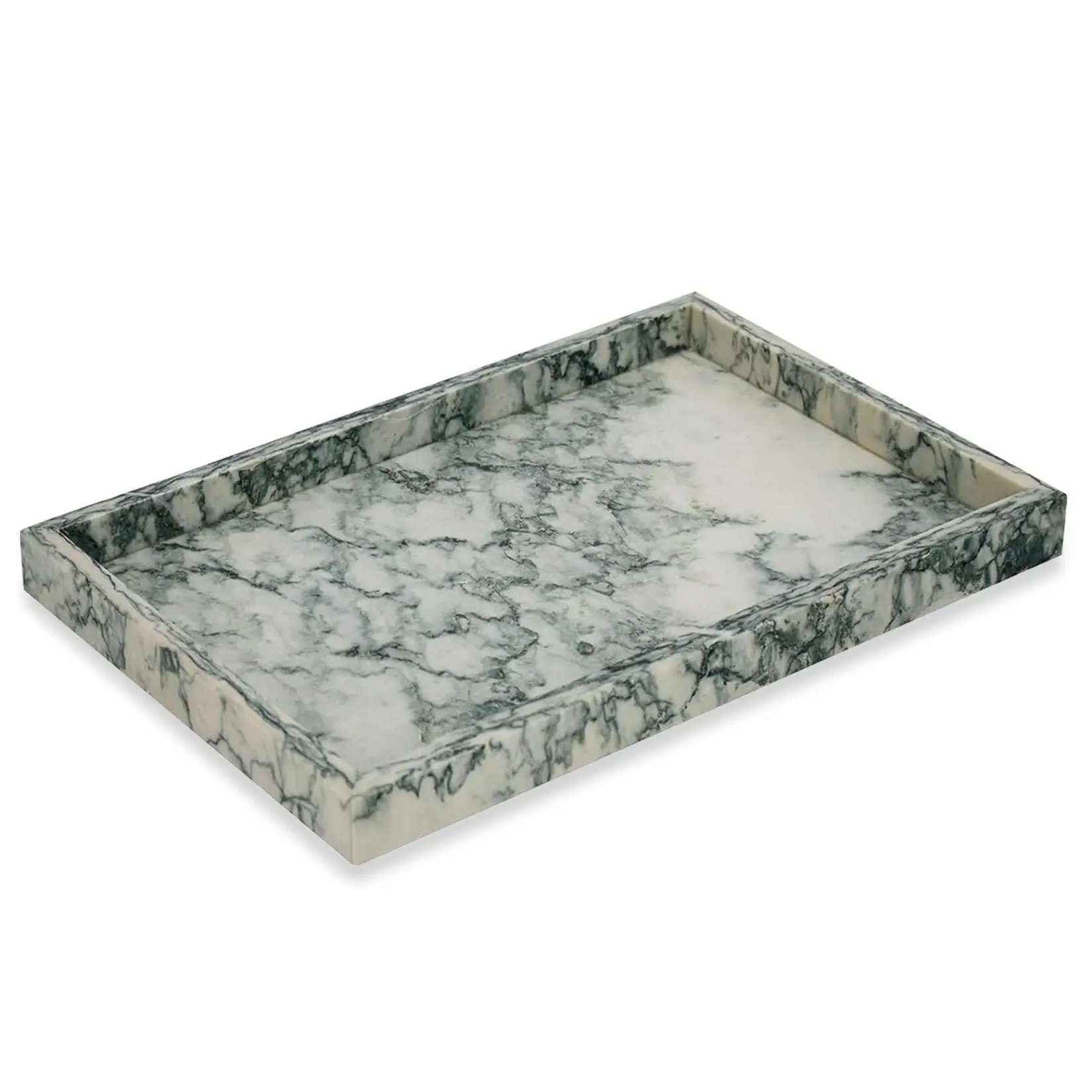 Elegant Natural Marble Jewelry Tray – Decorative Stone Organizer for Vanity, Perfume, Bathroom or Kitchen Countertop