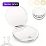 【Black Friday】USB Rechargeable Portable Travel Makeup Mirror, Foldable LED Mirror, Compact Size, Ideal for Travel, School and Office