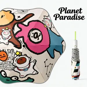 Automatic Folding Umbrella, Rain and Sun Protection, Durable Design, Perfect for Kids, Compact and Portable