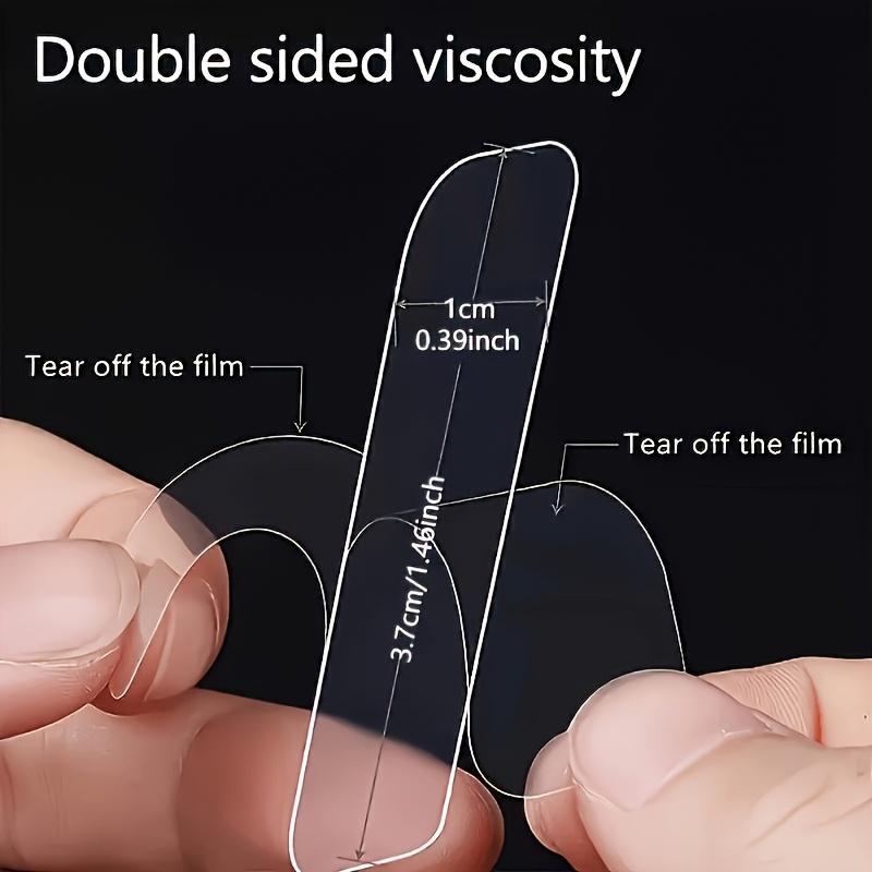 60pcs Heavy Duty Double-Sided Adhesive Tape - Waterproof Removable & Reusable Glue, Nano PVC Suitable for Walls，Quick-Dry Strong Hold No Residue for Walls, Posters, Crafts, Packaging, for home, Office, School - with Red Storage Box (Plastic Sheets)