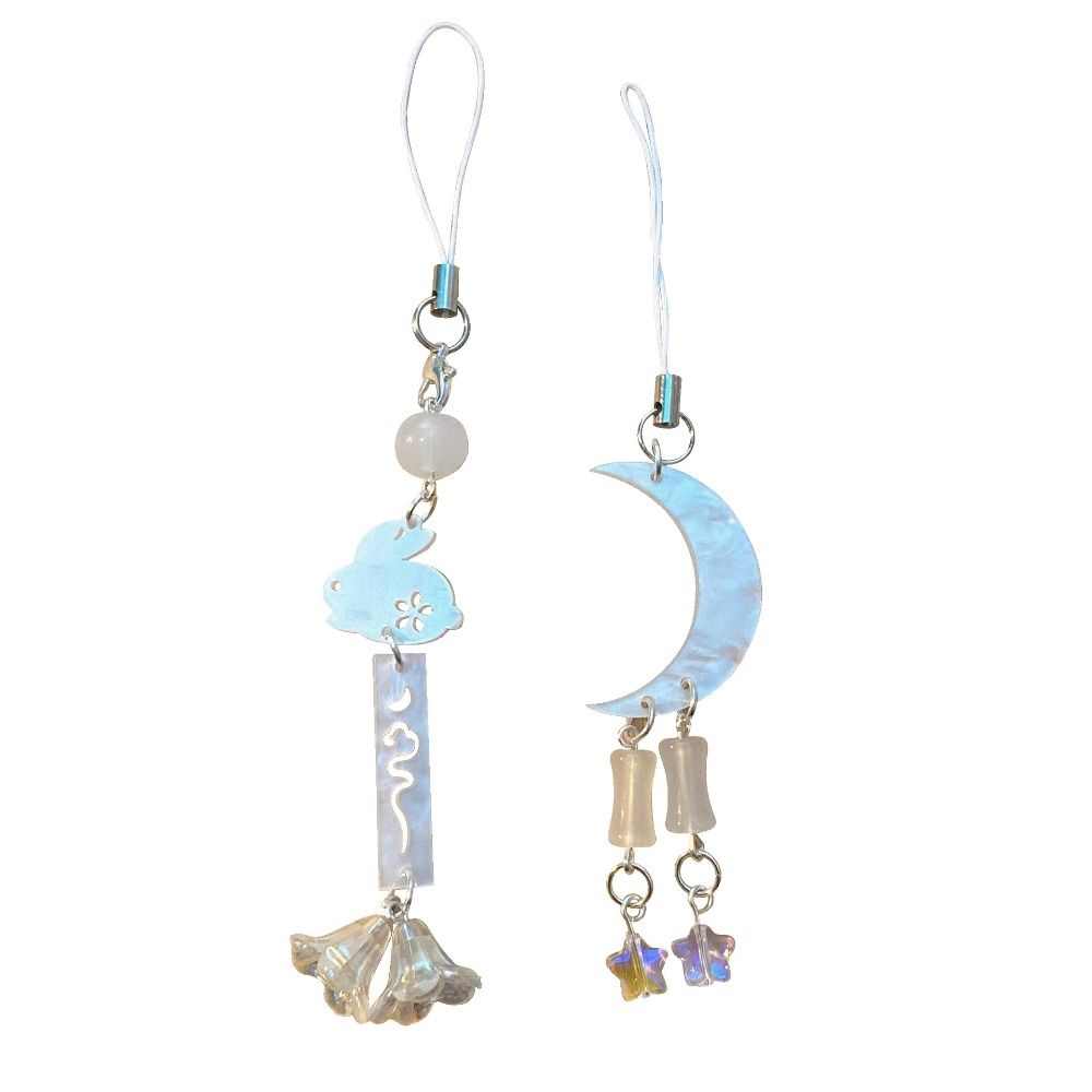 Acrylic Moon Star Phone Charms DIY Handmade Anti-Lost Cloud Phone Chains Chinese Style Ins Mid-Autumn Festival Mobile Strap