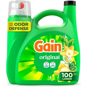 Gain Liquid Laundry Detergent, Freshness, Odor Defense, High Efficiency Machine Liquid Laundry Soap, Original Scent, 154 fl oz, 100 Loads (Packaging May Vary)