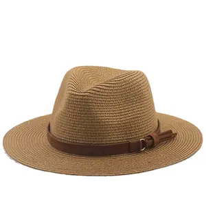 Straw hat, fedora, outdoor beach sun protection, jazz hat, Panama hat, fashion accessory