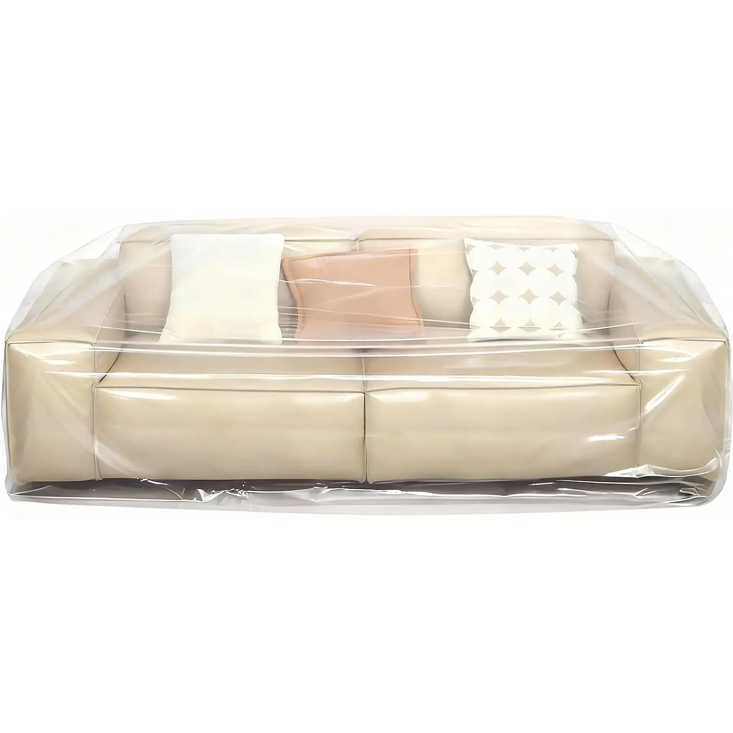 Extra Thick 4mil Clear Plastic Couch Cover, 84"H x 43"W x 84"D, Dust-Proof Waterproof Sofa Cover for Sectional Couch Loveseat Furniture, Moving & Storage BagGift