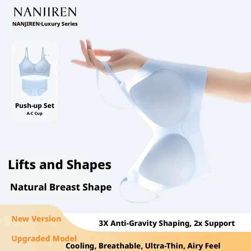 [Nanjiren] Anti‑Gravity Aurora Style Women'S Seamless Thin Comfortable Breathable Push‑Up Bra, Seamless Back‑Beauty Design For All Seasons