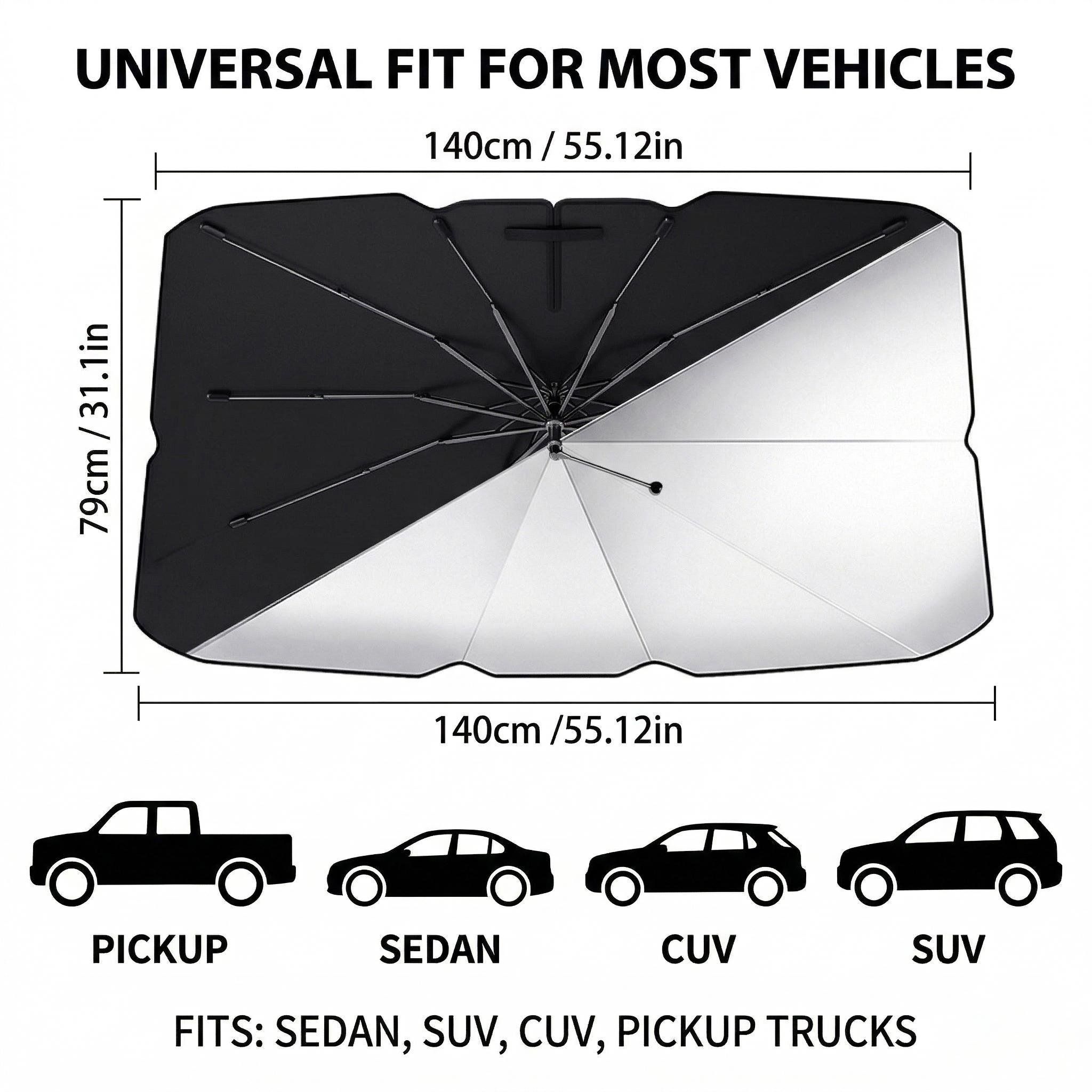 Portable Car Windshield Sunshade,Foldable Windshield Sun Umbrella, Car Windshield Cooling Umbrella, Car Accessories