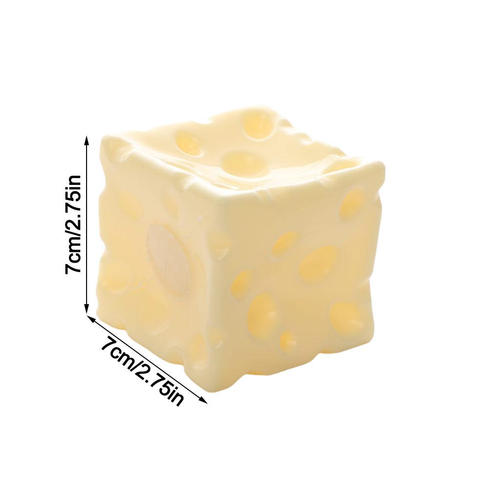 Shapeable Jumbo Cheese Cube Stress Ball Non-Bounce Anti-Stress Cheese Squeeze Fidget Toy Squishy Texture ASMR Sensory Stress Toy