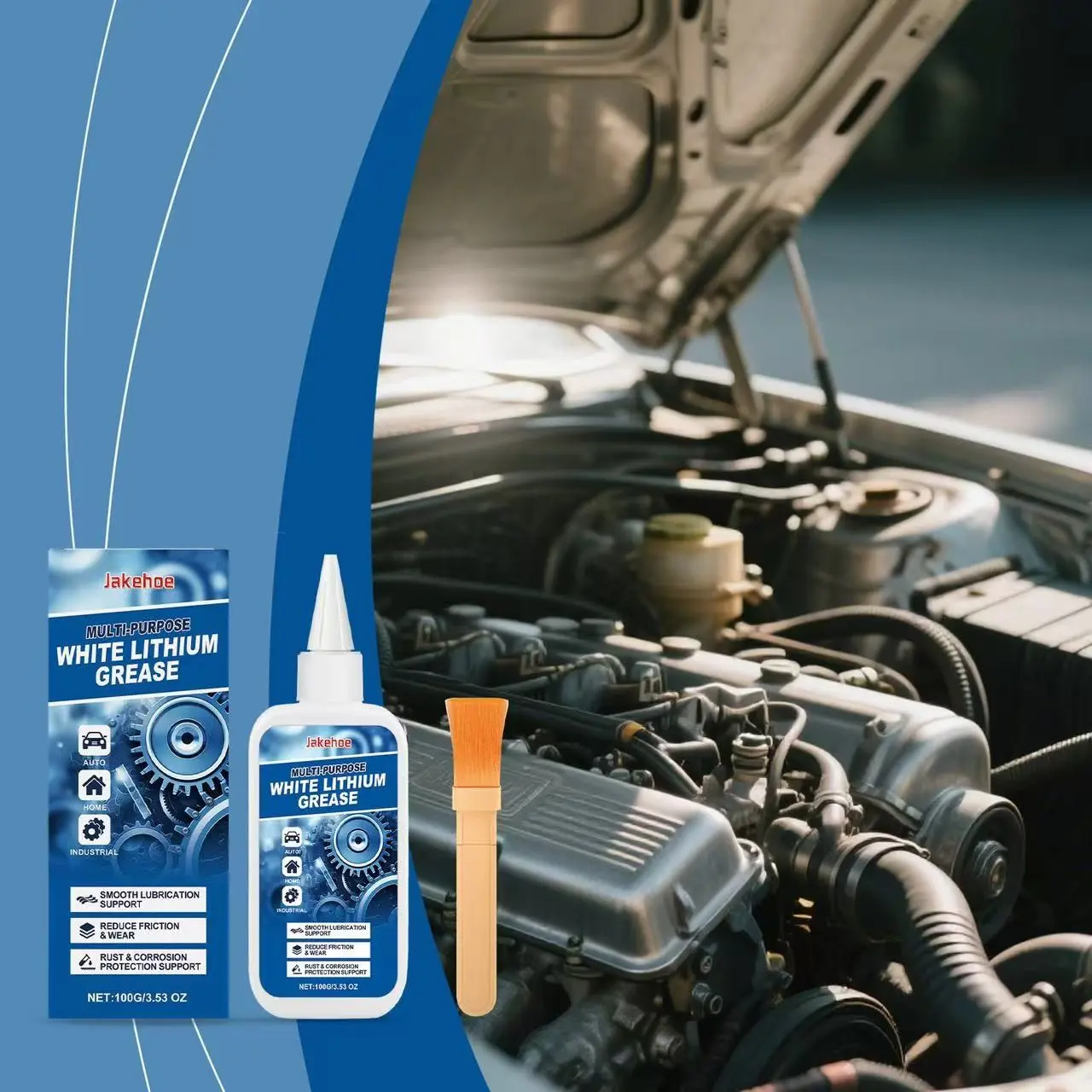 Jakehoe Multi-Purpose Lithium Grease, Metal Car Maintenance, Anti-Rust , Cleaning, Versatile Automotive Care