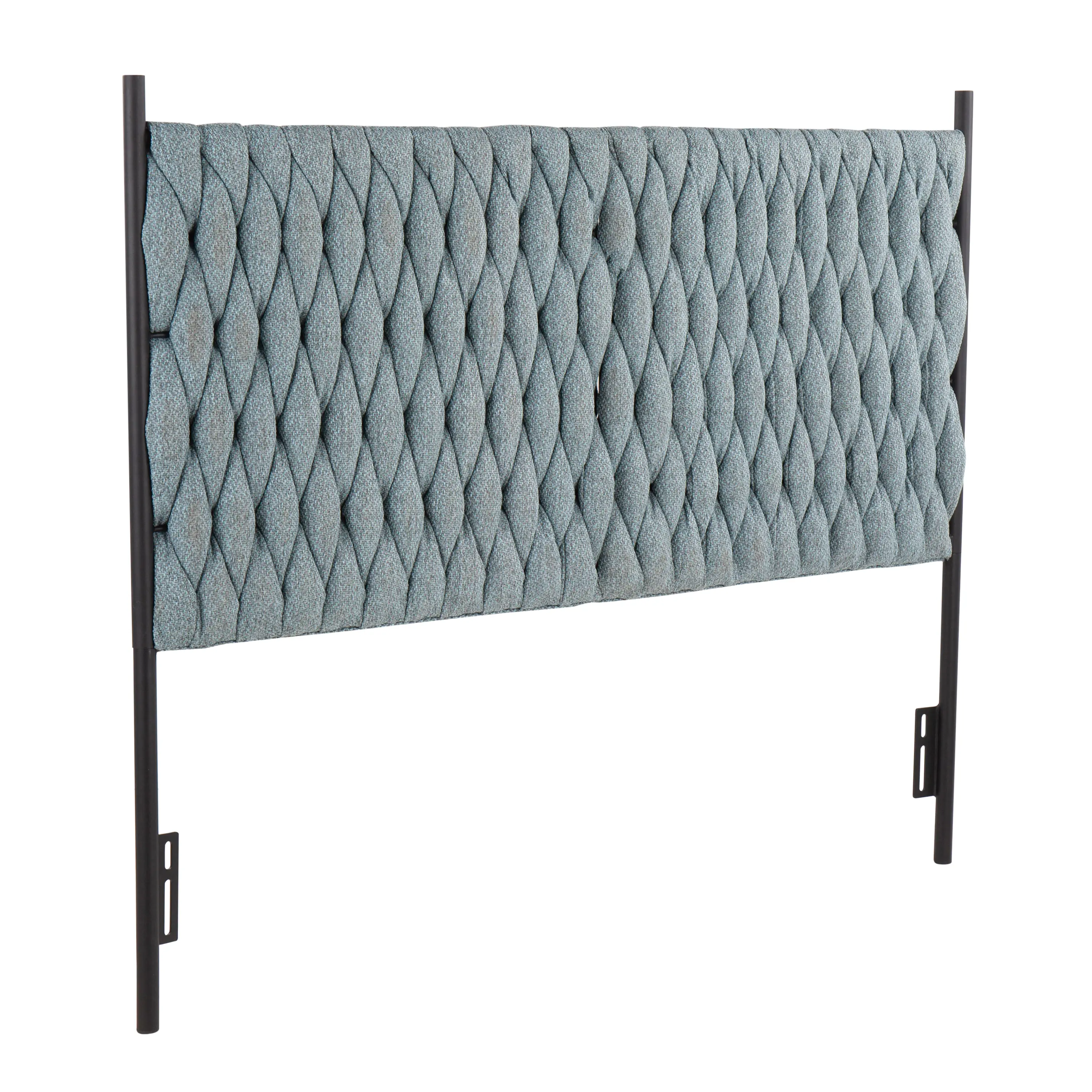 ARCH Queen Size Headboard Black Metal Frame Blue Fabric Upholstered Bed Headboard for Bedroom, Sturdy Adjustable Height Wall Mounted Headboard, Modern Minimalist Bedroom Furniture, 1 Pack, Home Furniture and Household Product Search Terms