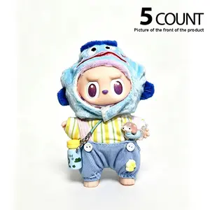Labubu Doll Clothes Set, 17cm Fish Hat Costume, DIY Accessories, Training Pose, Party Game Toy, Gift for All Generations