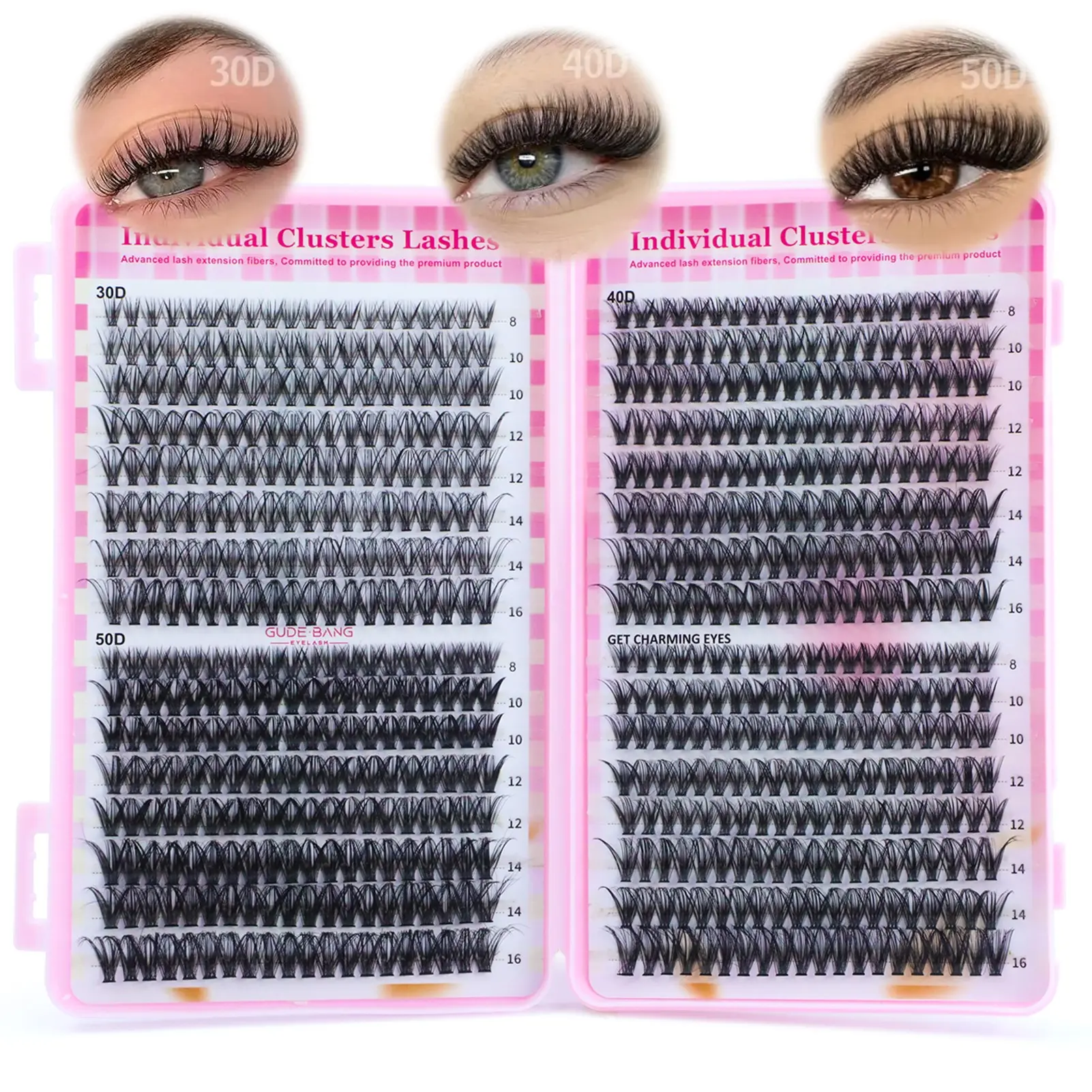 30D/40D/50D False Eyelash Extension Kit, Individual False Eyelashes, High Capacity DIY Lashes, Suitable for Daily Use, Parties, Travel, Gift Idea