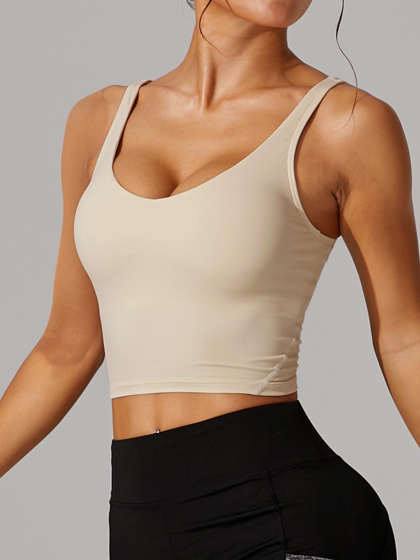 Cross-Border Wide Strap Sports Bra, Shark Skin Feel Yoga Bra, Slim Fit Elastic Gym Top for All Seasons, Comfortable Workout Wear, Yoga Gym Activewear