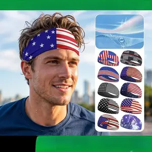 Outdoor sports band - pirate head - Independence Day print - cycling crew cap - moisture-wicking and sweat-absorbing sports small cap - suitable for both men and women - knitted headband for hair wrap scarf