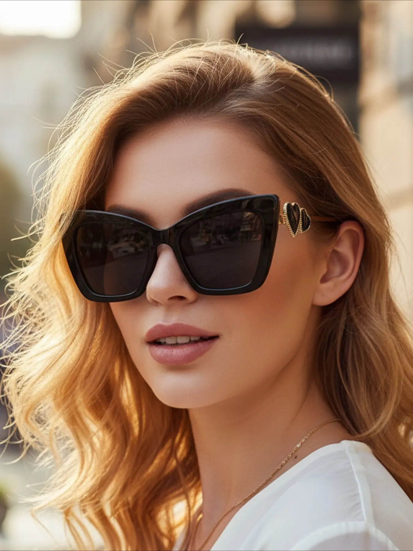 Cat Eye Sunglasses Women Fashion Heart shaped Men Sunglasses Anti blue Light Glasses UV400 Travel Driving Glasses