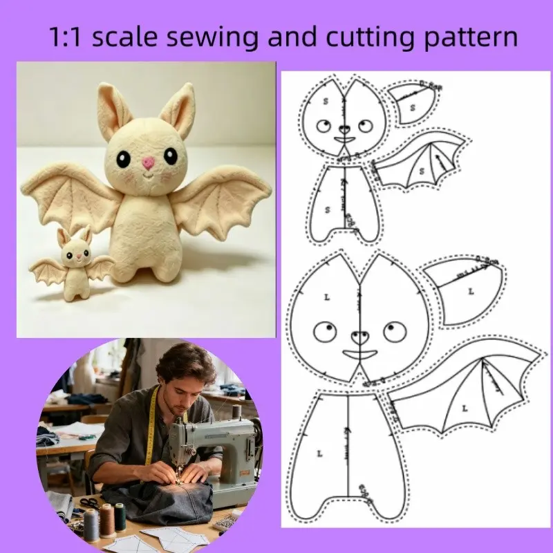 Fashion Fabric Craft Pattern, Sewing Template for Unique Handmade Crafts, Includes S and L Sizes, Ideal for DIY Projects