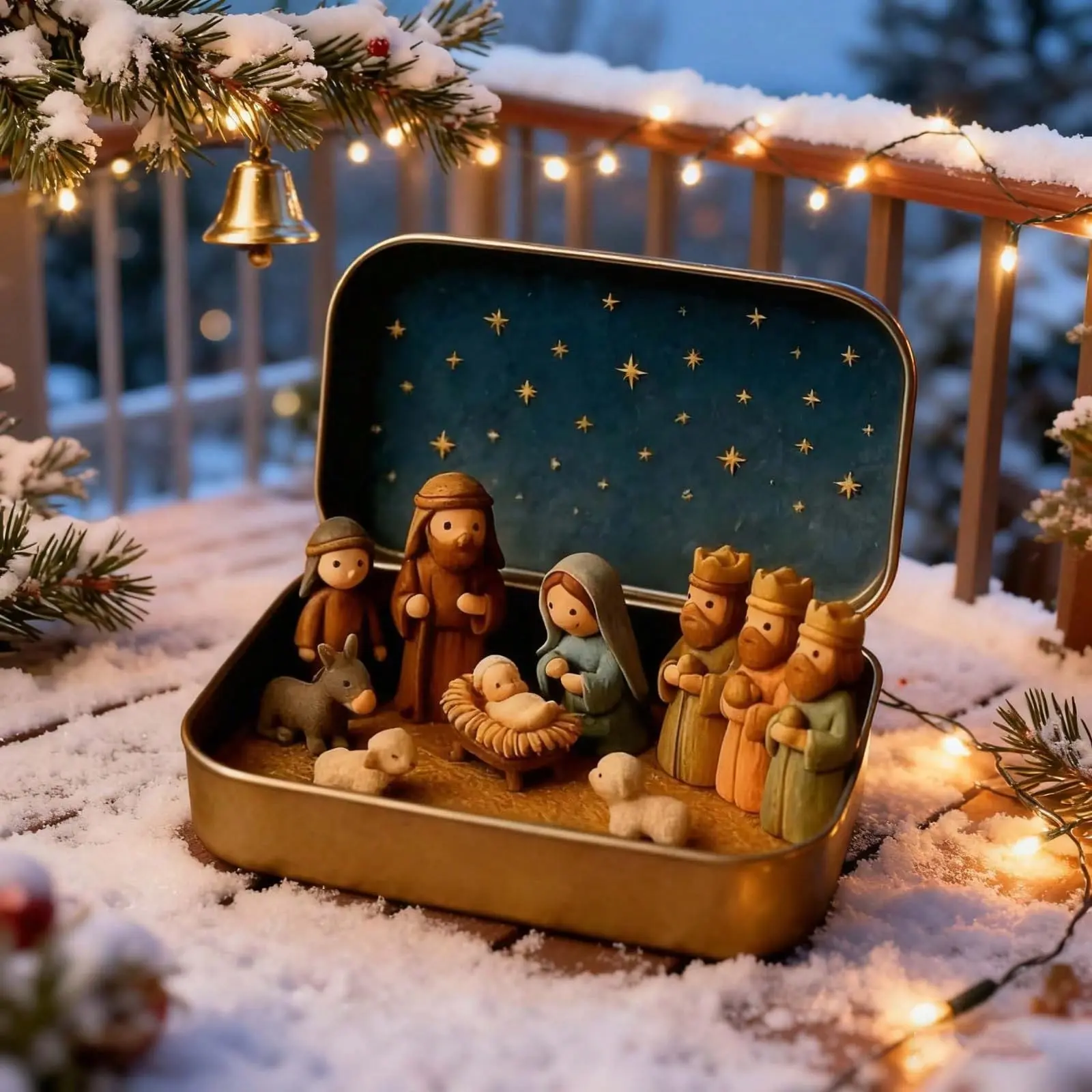 Handmade Mini Christmas Nativity Scene Set, Resin Jesus Statue, Ornate Religious Decorations, Holiday Decor, Gift for Friends, Office Desk Decoration