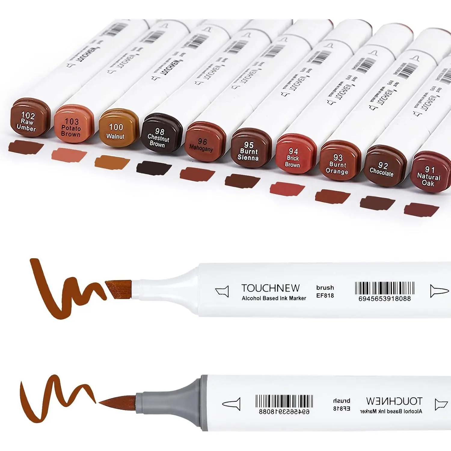 10 count  Markers Pure Color Series, Tip Soft Art Solid Color Markers Set for Adults Beginner Drawing Sketching (Brown)